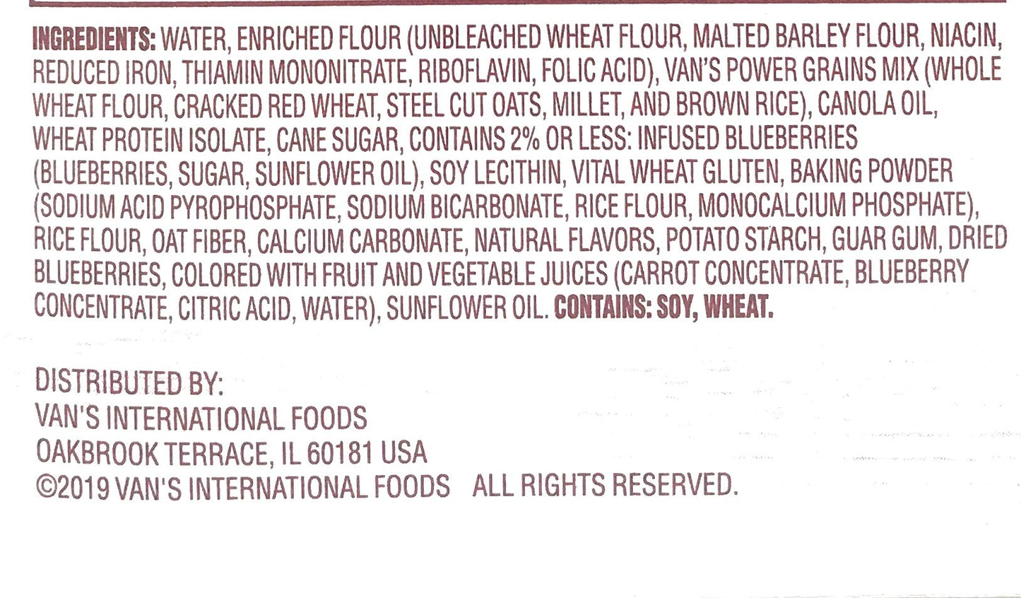Vans International Foods Blueberry Plant Based Protein Waffles, 9 Oz