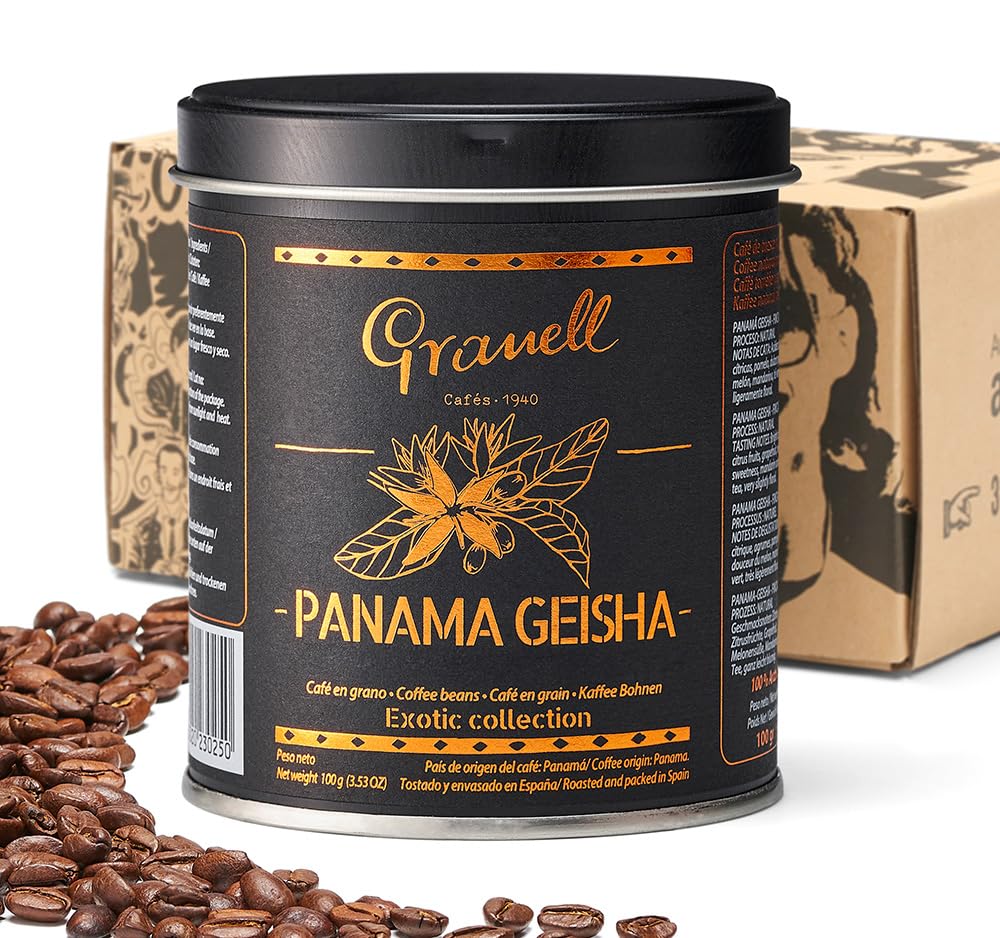 Panama Geisha Coffee Beans: Caf  s Granell Hacienda Esmeralda Whole Bean Coffee Medium Roast, Premium Low Acid Panama Coffee fro