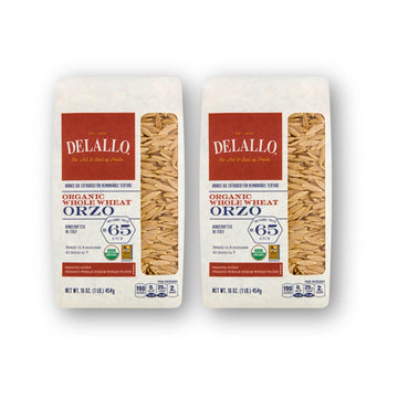 DeLallo Organic Whole Wheat Orzo Pasta, 16 oz (Pack of 2), Model TS0417-A700ML-M1868