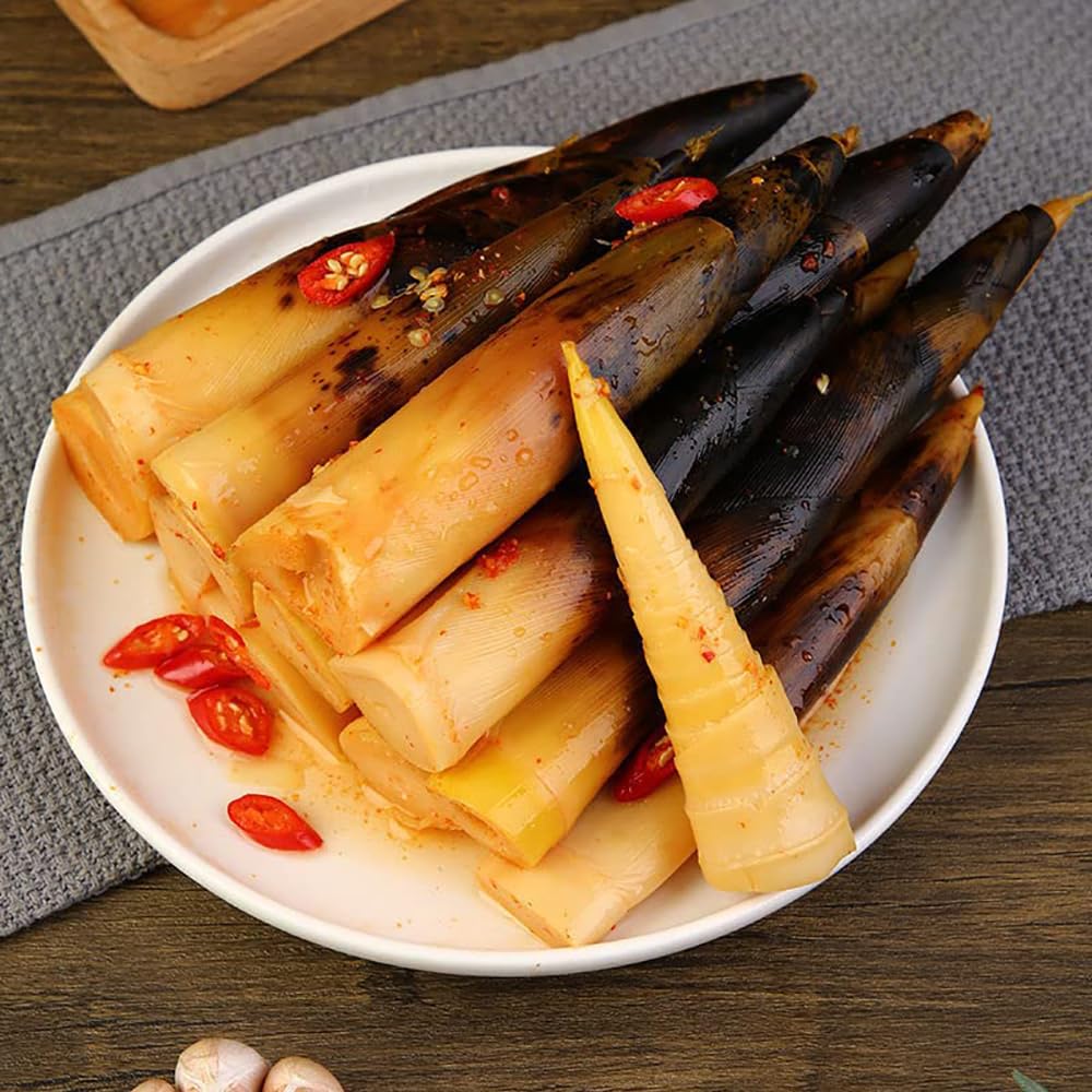 Bamboo Shoots,Bamboo Shoots Canned,Chinese Snacks,Chinese food,Pickled pepper Crispy Bamboo Shoots,230g/pack,Peeled Bamboo Shoot