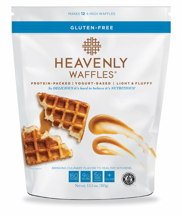 Heavenly Waffles Mix, Gluten Free, 9g Protein, Yogurt Based, Healthy and Nutritiously Balanced, Superior Tasting Waffles and Pan