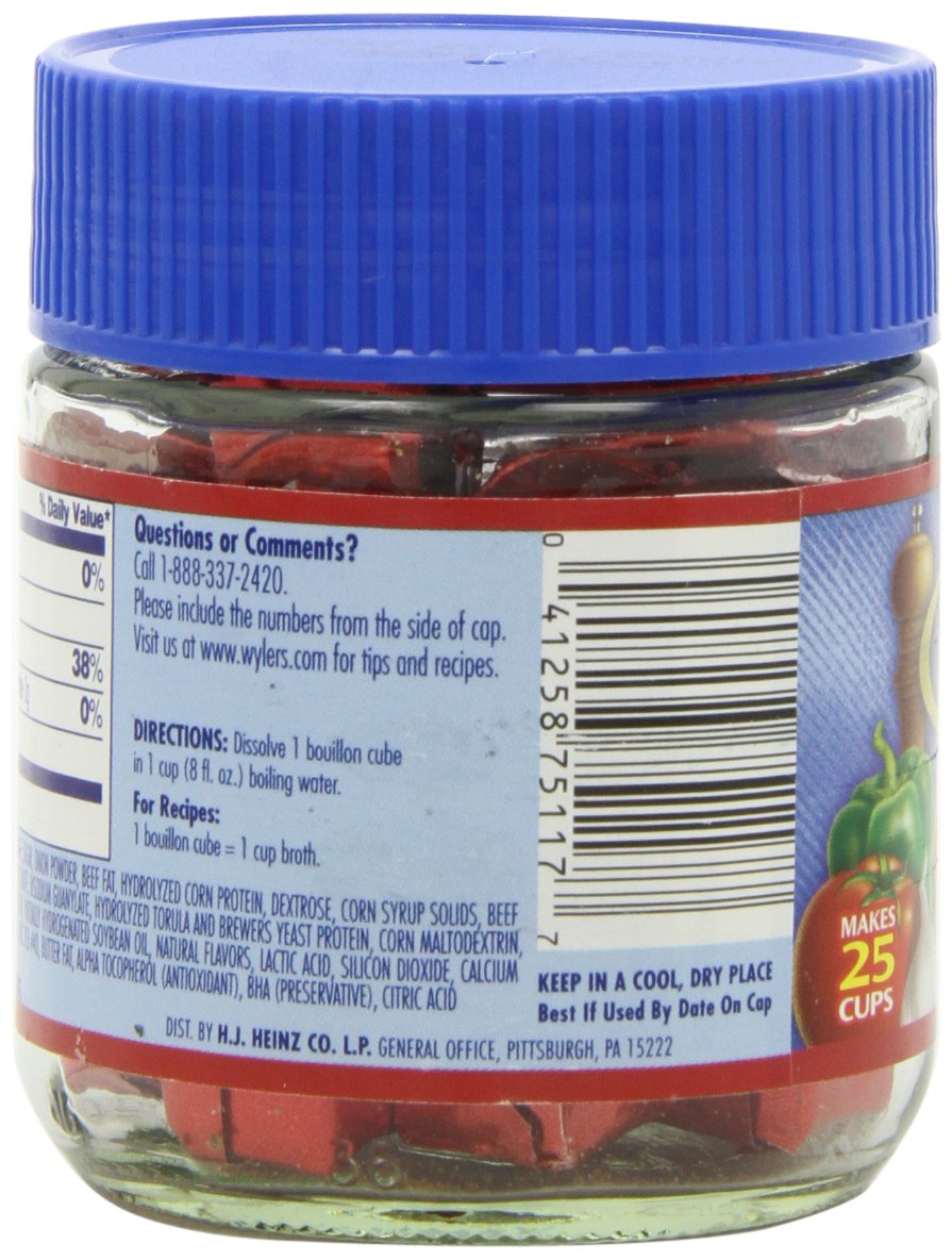 Wylers Chicken Instant Bouillon Cubes Jar (3.25 oz Jars, Pack of 8)