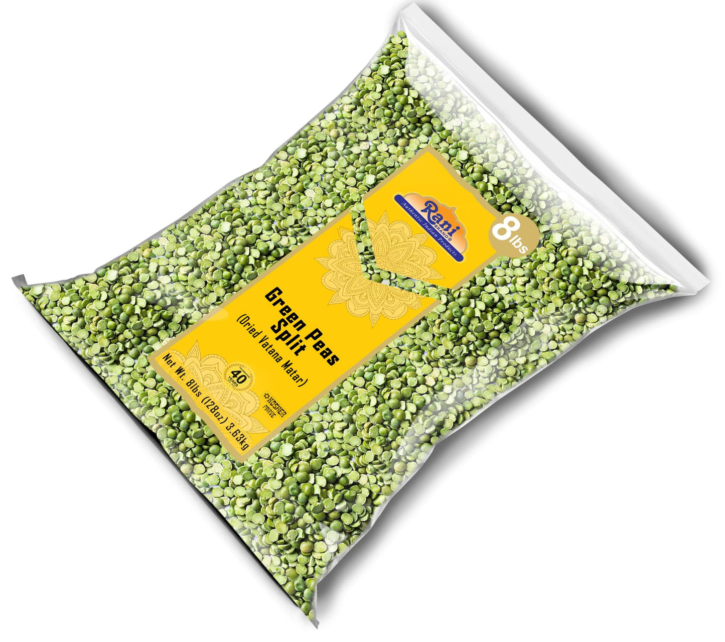 Rani Green Peas Split, Dried (Vatana, Matar) 128Oz (8Lbs) 3.63Kg Bulk ~ All Natural | Vegan | Kosher | Gluten Friendly | Product