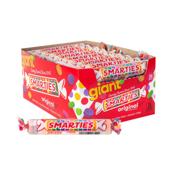 Smarties Candy Rolls Original Flavor Bulk Gluten Free & Vegan Delight Classic Sweetness From Family Owned Since 1949 Peanut Free Dairy Free Perfect Halloween Treat - 2.2 Pound (36 Counts)