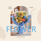 LOEVEN Crochet Flower Bouquet, Handmade Knitted Carnation, Blue, Model  ZER23, Artificial Flowers for Home Decor and Gifts