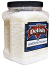 Gourmet Shredded Coconut All Natural Flakes, Raw, Unsweetened, by It's Delish - 14 Oz Jumbo Reusable Container - Great for Smoot