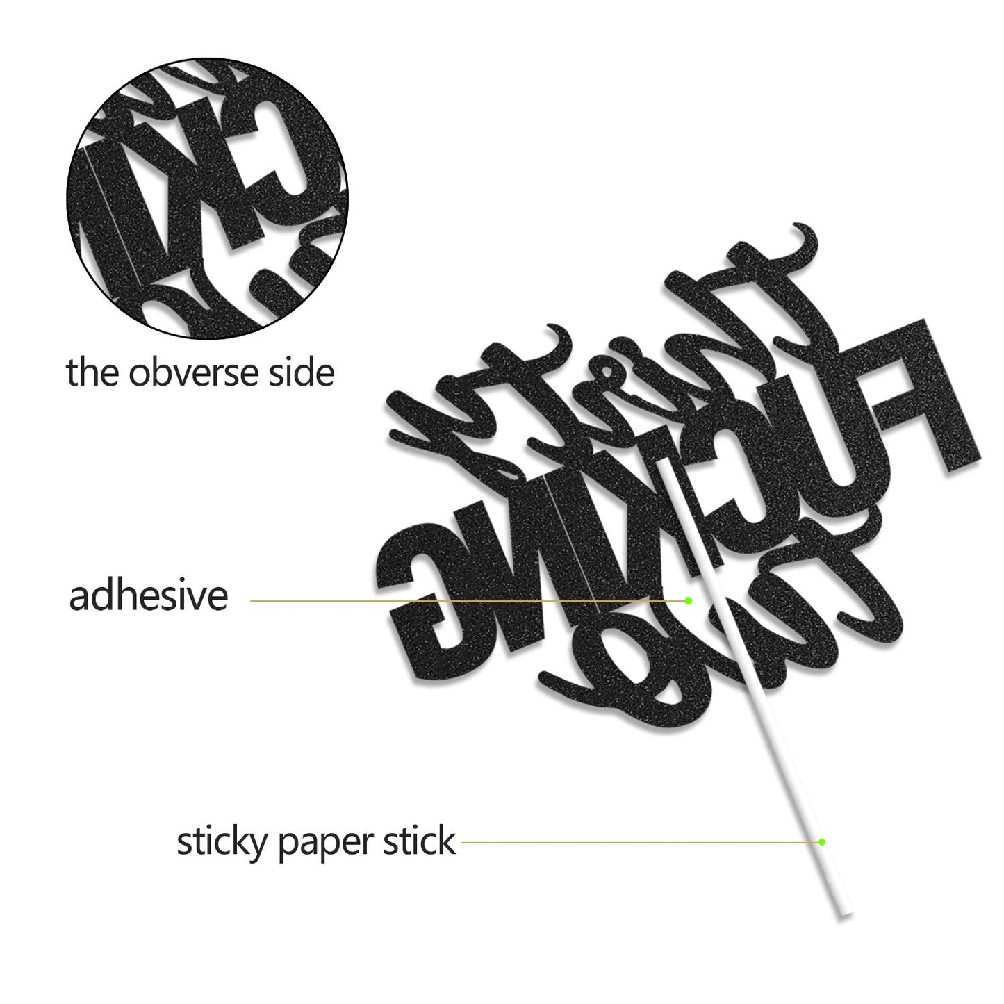 Thirty Two Black Glitter Cake Toppers 32 Years Old 32Nd Birthday Party Decorations Supplies