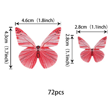 72Pcs Edible Cupcake Toppers - Butterfly Cake Decoration - Edible Butterfly Cupcake Picks For Baby Shower, Kids Birthday Party -
