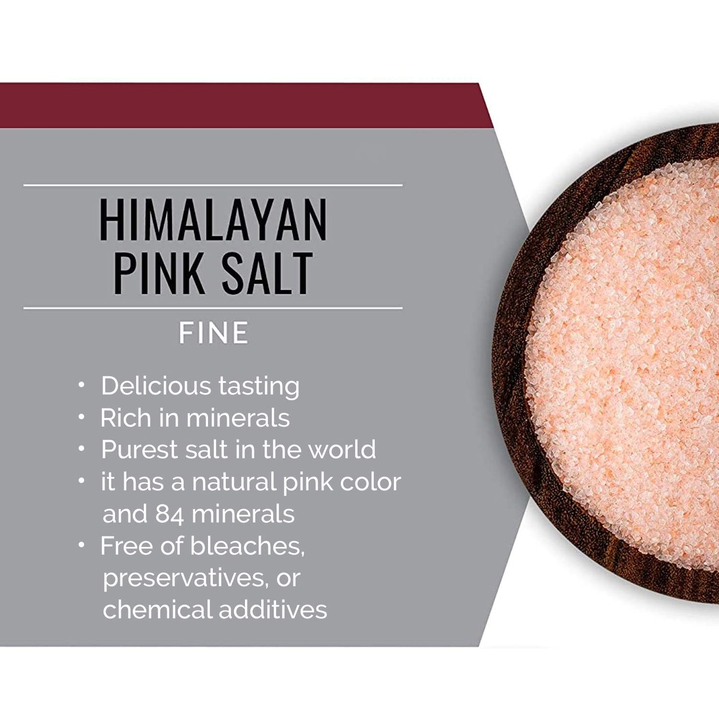 Salt 84 Himalayan Pink Salt Fine Grain, Stand Up Bag, 1 Lbs/Each (Pack Of 6)