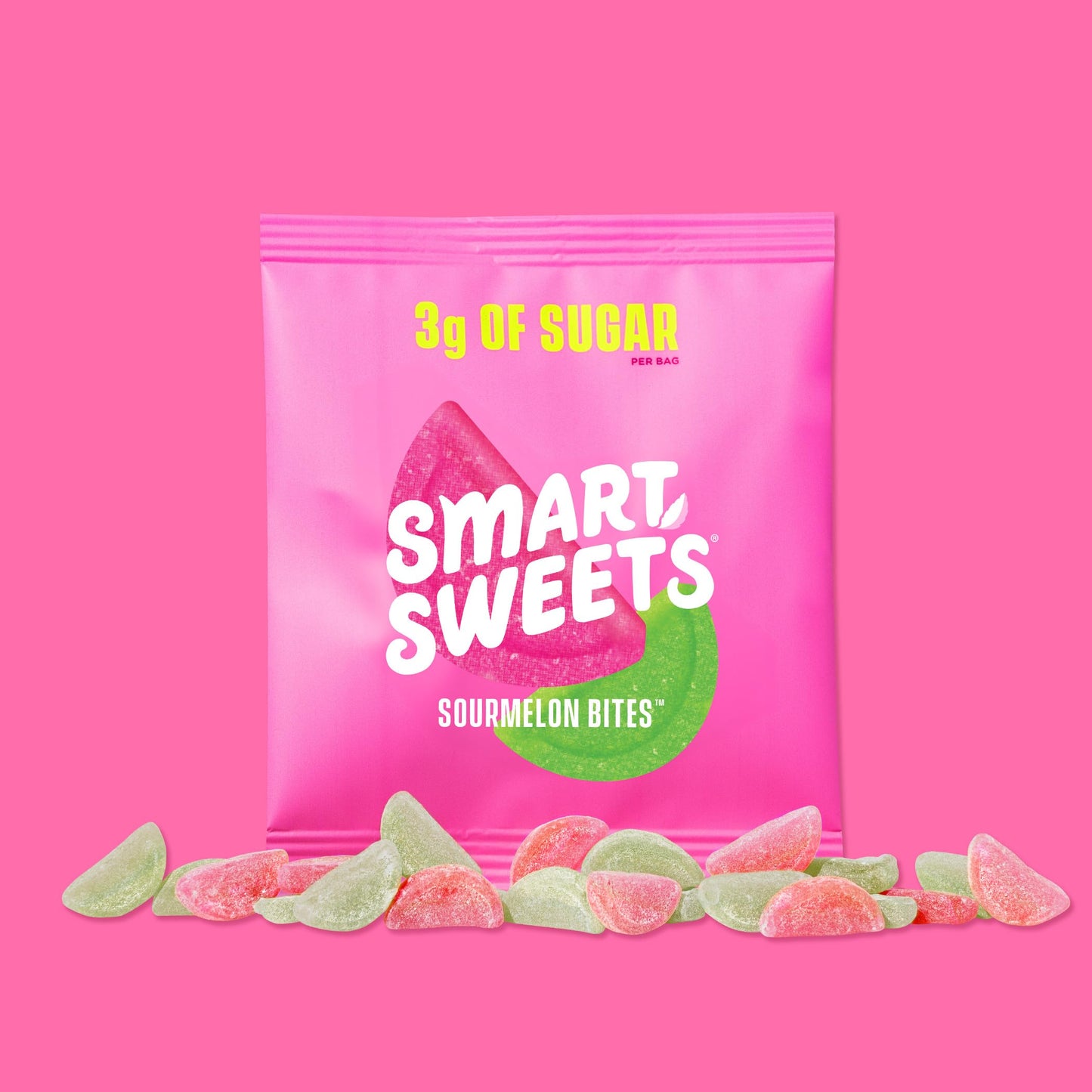 Smartsweets Sourmelon Bites, Low Sugar Gummy Candy (3G), Low Calorie (130), Gluten-Free -1.8Oz (Pack Of 6) Packaging May Vary