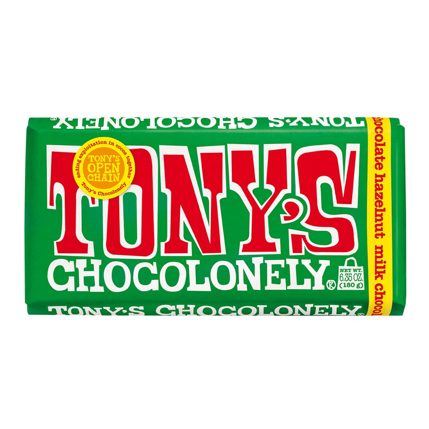 Tonys Chocolonely Belgian Milk Chocolate Hazelnut Candy Bar for Snacks, Chocolate Bar for Party Favors, Gifts, or Gift Basket, 3