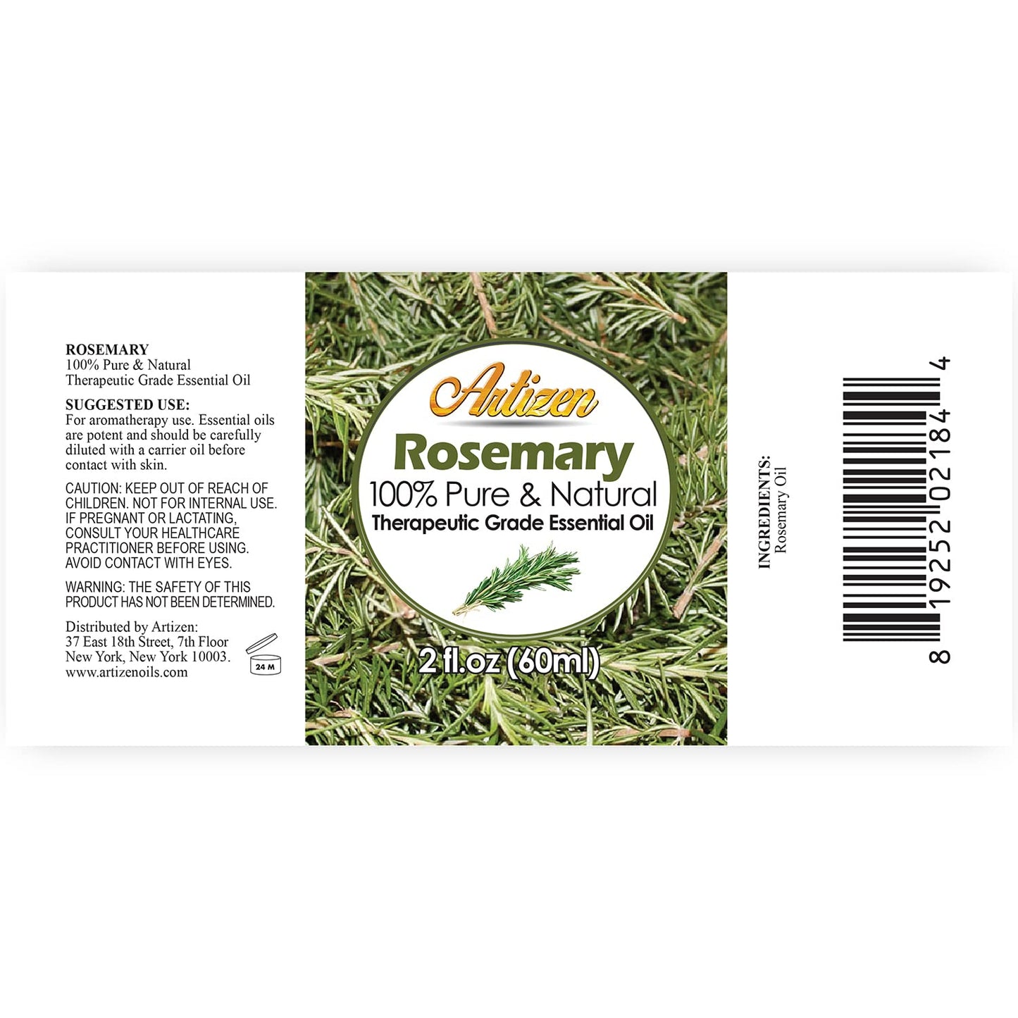 Artizen 2Oz Oils - Rosemary Essential Oil - 2 Fluid Ounces