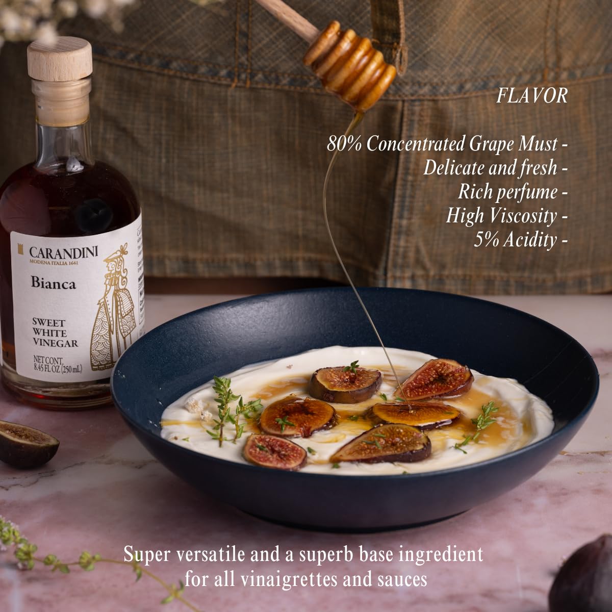 Carandini Emilio Silver Balsamic Vinegar Of Modena Pgi & Bianca Sweet White Vinegar Combo Set, Premium Italian Vinegars | Made I