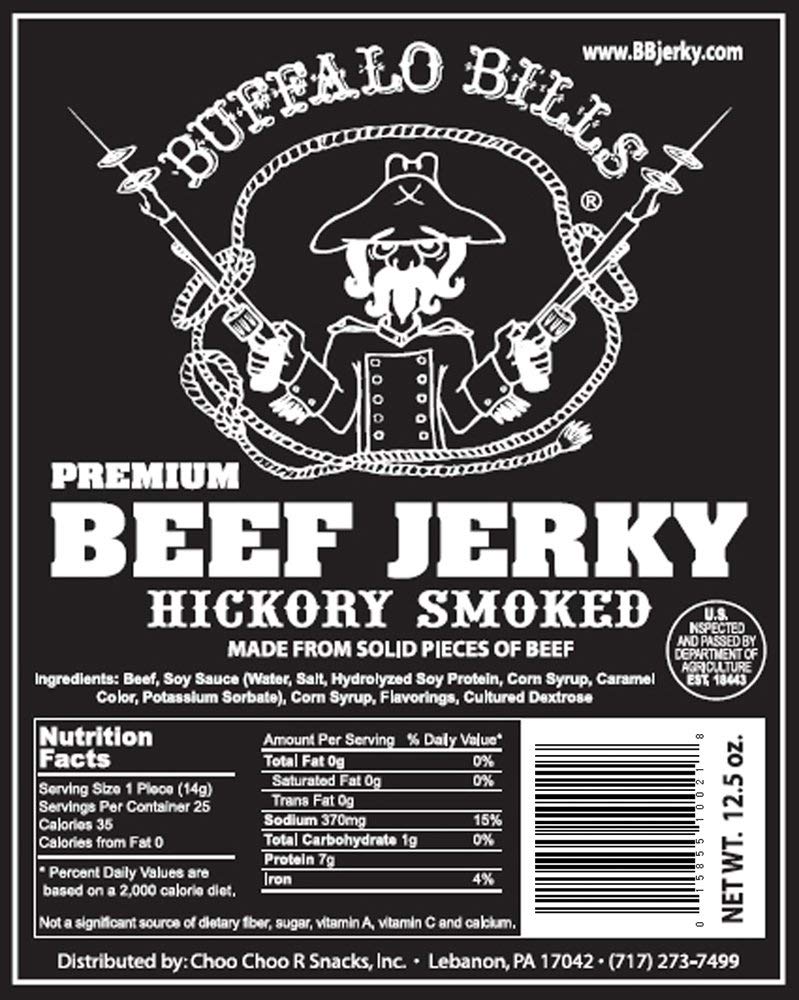 Buffalo Bills Premium Hickory Beef Jerky Strips, 12.5oz (25 hickory smoked strips)