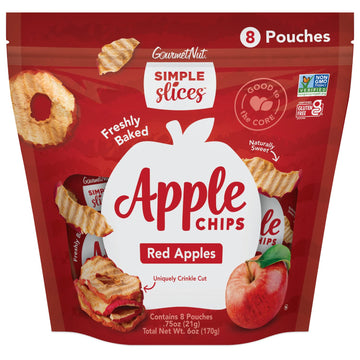 Simple Slices Gourmet Nut Baked Apple Chips, 0.75 Ounce (Pack of 8), Red Apple