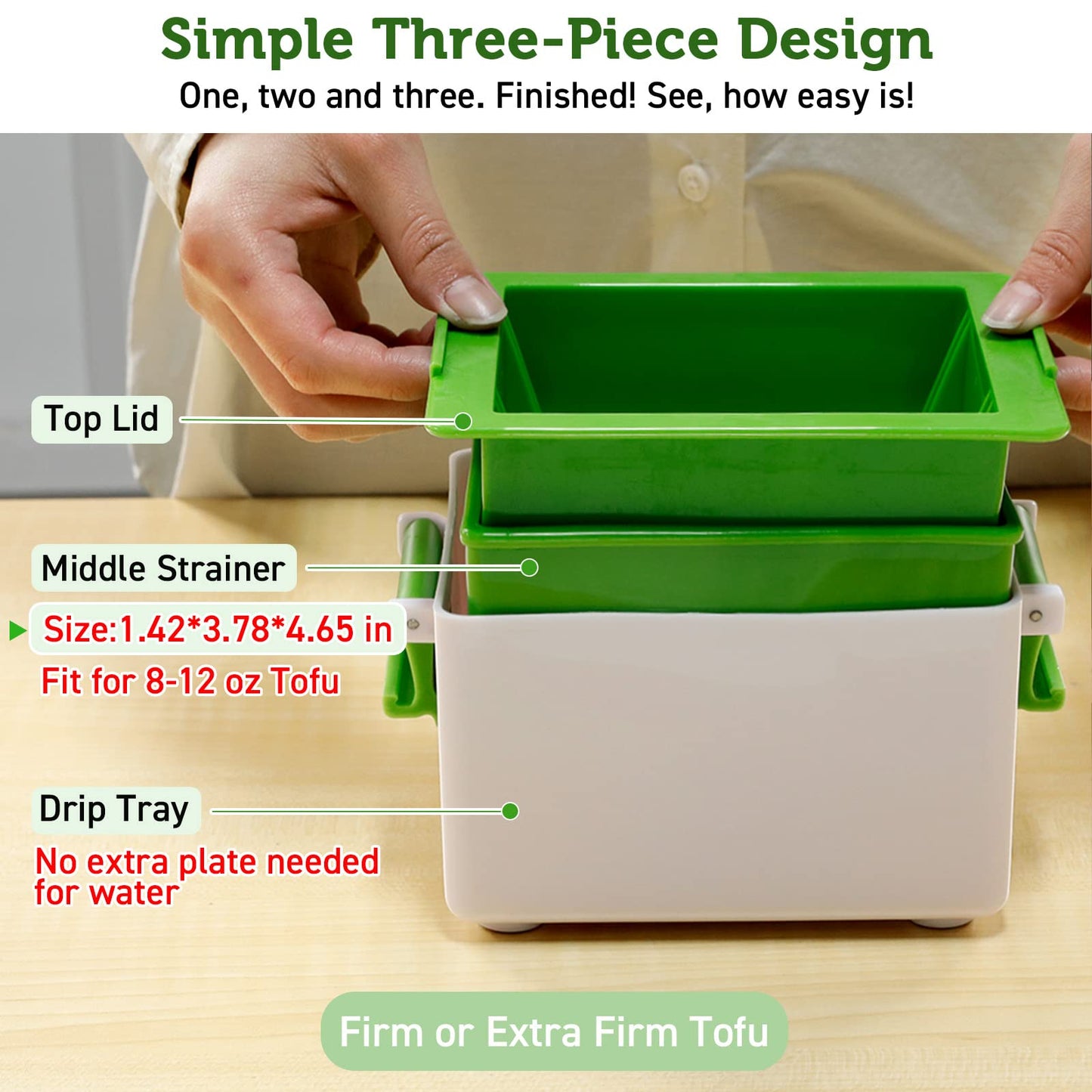 Tofu Press, Easily Remove Water From Tofu In 10-20 Mins For More Delicious, Tofu Squeezer Dishwasher Safe, Tofu Drainer And Stra