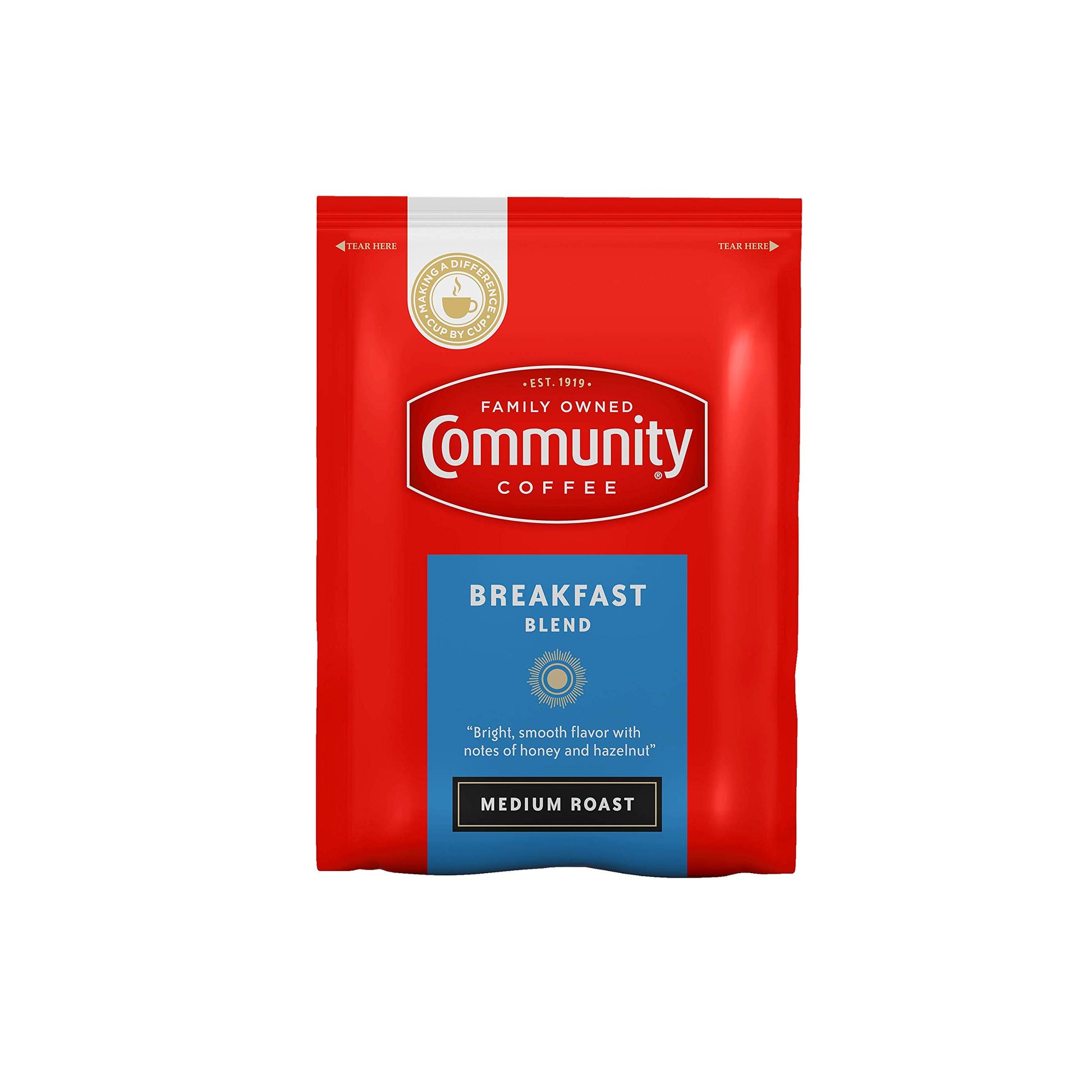 Community Coffee Breakfast Blend Medium Roast Coffee Packs, 3 Ounce Bag (Pack of 20)