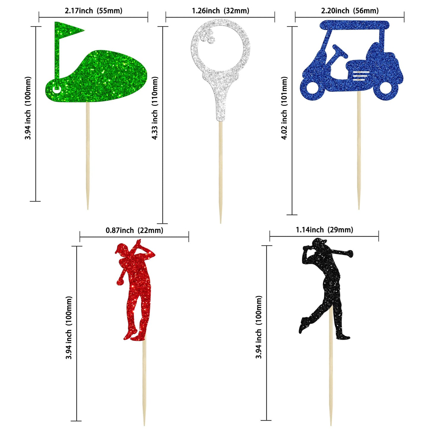 Gyufise 30 Pack Golf Cupcake Toppers Golf Ball Player Cake Decorations Golf Cupcake Picks For Sport Theme Man Boy Girl Birthday