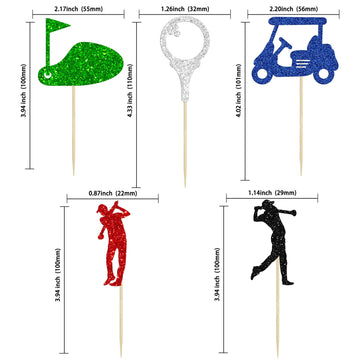 Gyufise 30 Pack Golf Cupcake Toppers Golf Ball Player Cake Decorations Golf Cupcake Picks For Sport Theme Man Boy Girl Birthday
