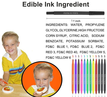 Fanika 10Pcs Edible Markers for Cookie Decorating, Upgrade Double Side Ultra Fine Tip Food Coloring Pens for Cakes Decorating,Fo
