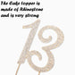 Hatcher lee Bling Crystal Cake Topper - 13th Birthday Decorations, Gold, Model HCL-004, Metal Material