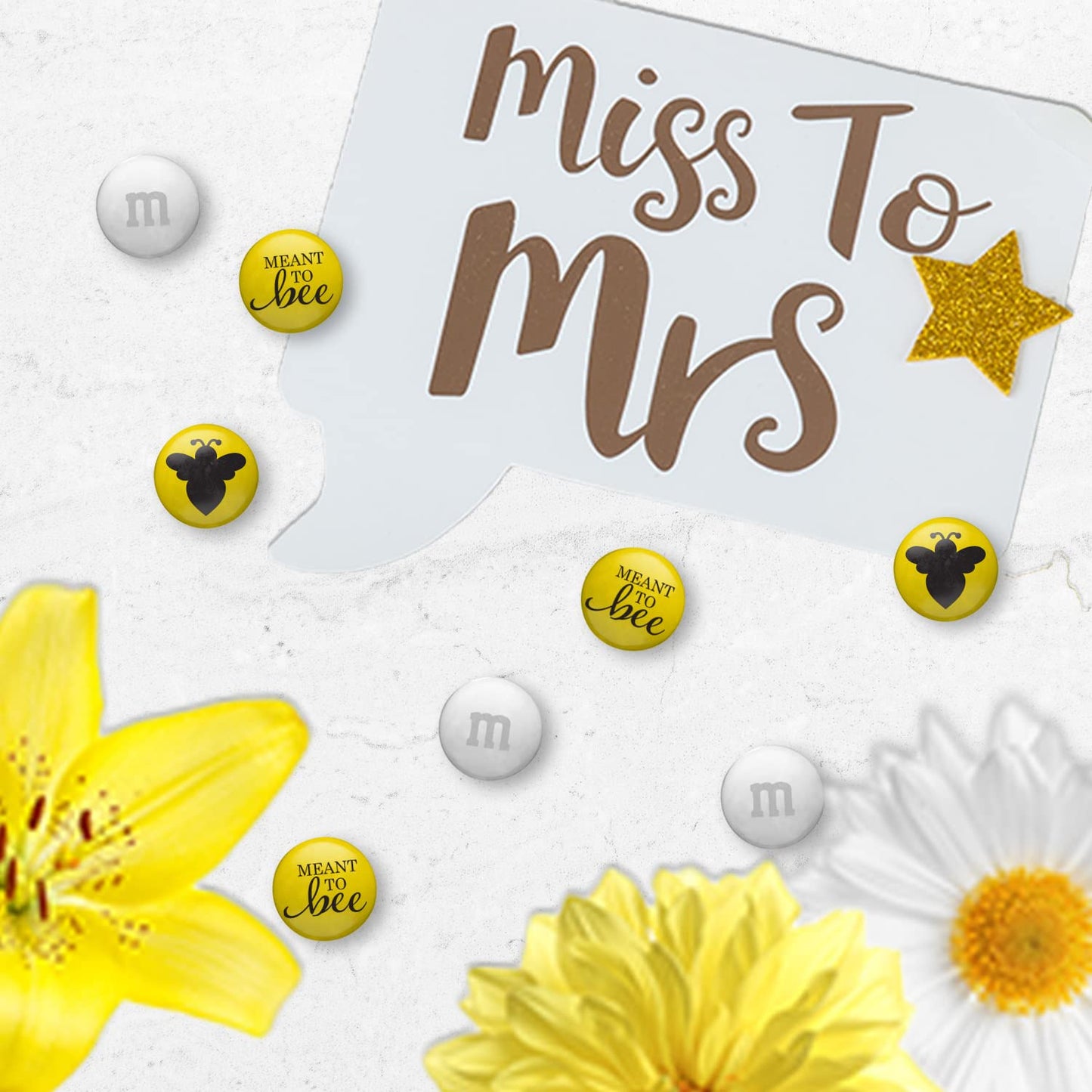 M&Ms World Meant To Bee Milk Chocolate Candy - 2Lbs Of Bulk Candy For Engagement Party, Wedding Favors, A Chocolate Gift Box And