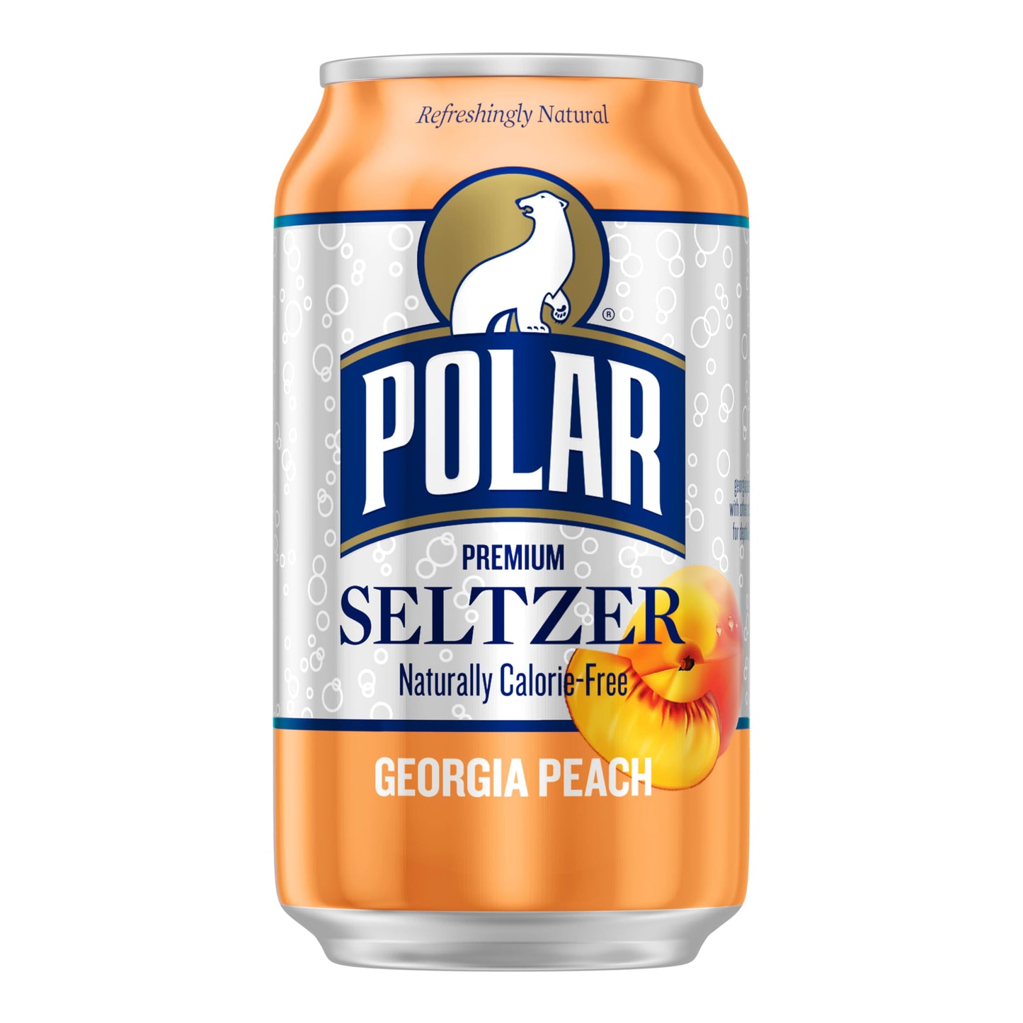 Polar Seltzer Water Georgia Peach, 12 Fl Oz Cans, 18 Pack