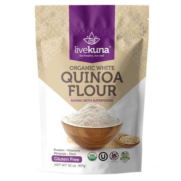 Livekuna Premium Organic Quinoa Flour - 100% Natural Non-Gmo Quinoa Flour, Rich In Protein & Fiber - Gluten-Free All-Purpose Whe