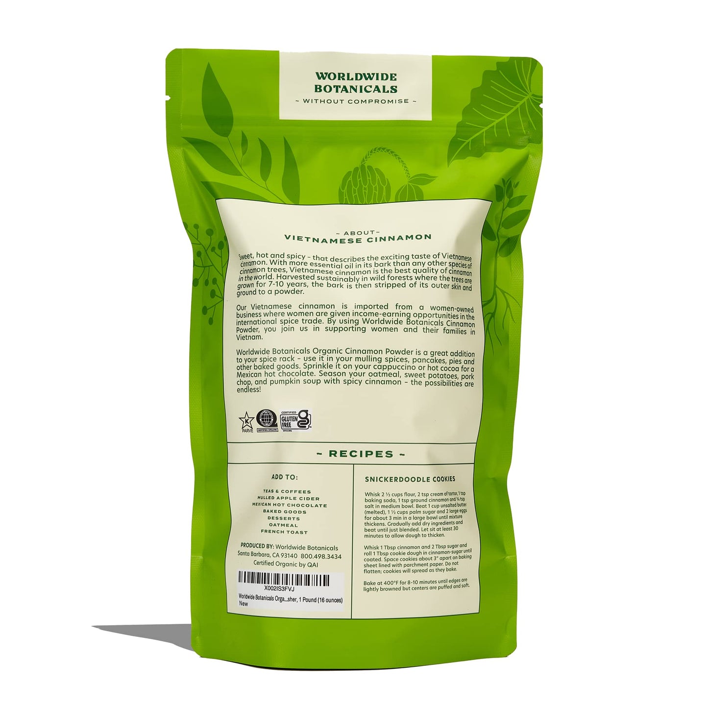 Worldwide Botanicals Organic Cinnamon Powder - Premium Ground Cinnamon Spice - 100% Pure Vietnamese Cinnamon | Sustainably Harve