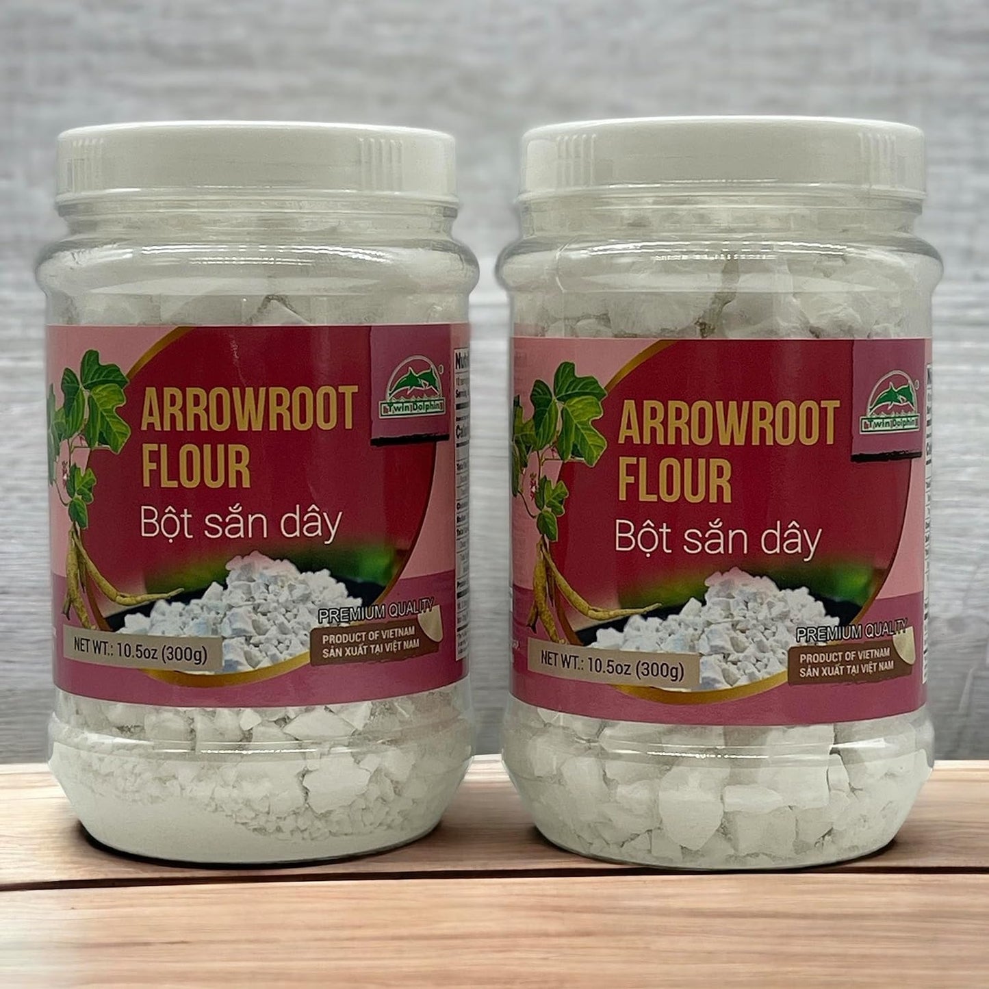 Twin Dolphin Bot San Day Arrowroot Flour Chunks, 10.5 Ounce (300G) Reclosable Jars [Pack Of 2]