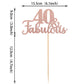 1 Pcs 40 & Fabulous Cake Topper Glitter Forty And Fabulous Cake Toppers Happy 40Th Birthday Cake Pick For 40Th Wedding Anniversa