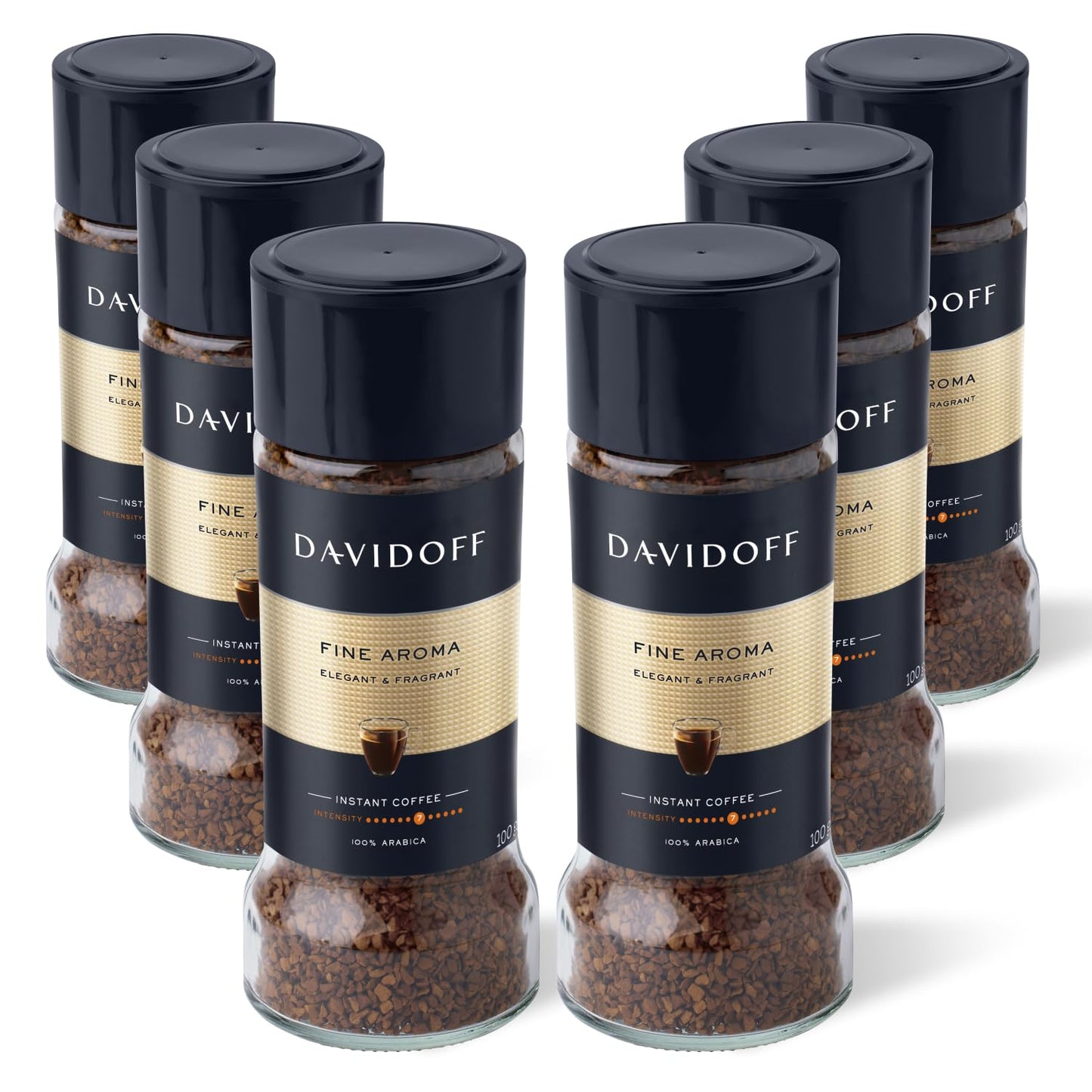 Davidoff Fine Aroma Instant Coffee - 100% Arabica Beans - 19.02 oz - Medium Body with Acidic Tang