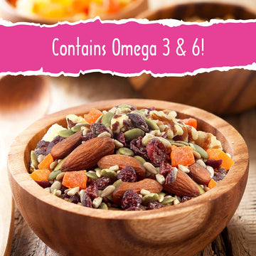 Sunkist Omega 3+6 Trail Mix - Fruit, Nuts, Seeds, Gluten Free - 13 oz Resealable Bag