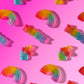 Katjes Rainbow Gummy Candy - Cherry, Strawberry, Blueberry & Orange Flavors - Palm Oil Free - 4.9oz Resealable Bag - No Gelatin