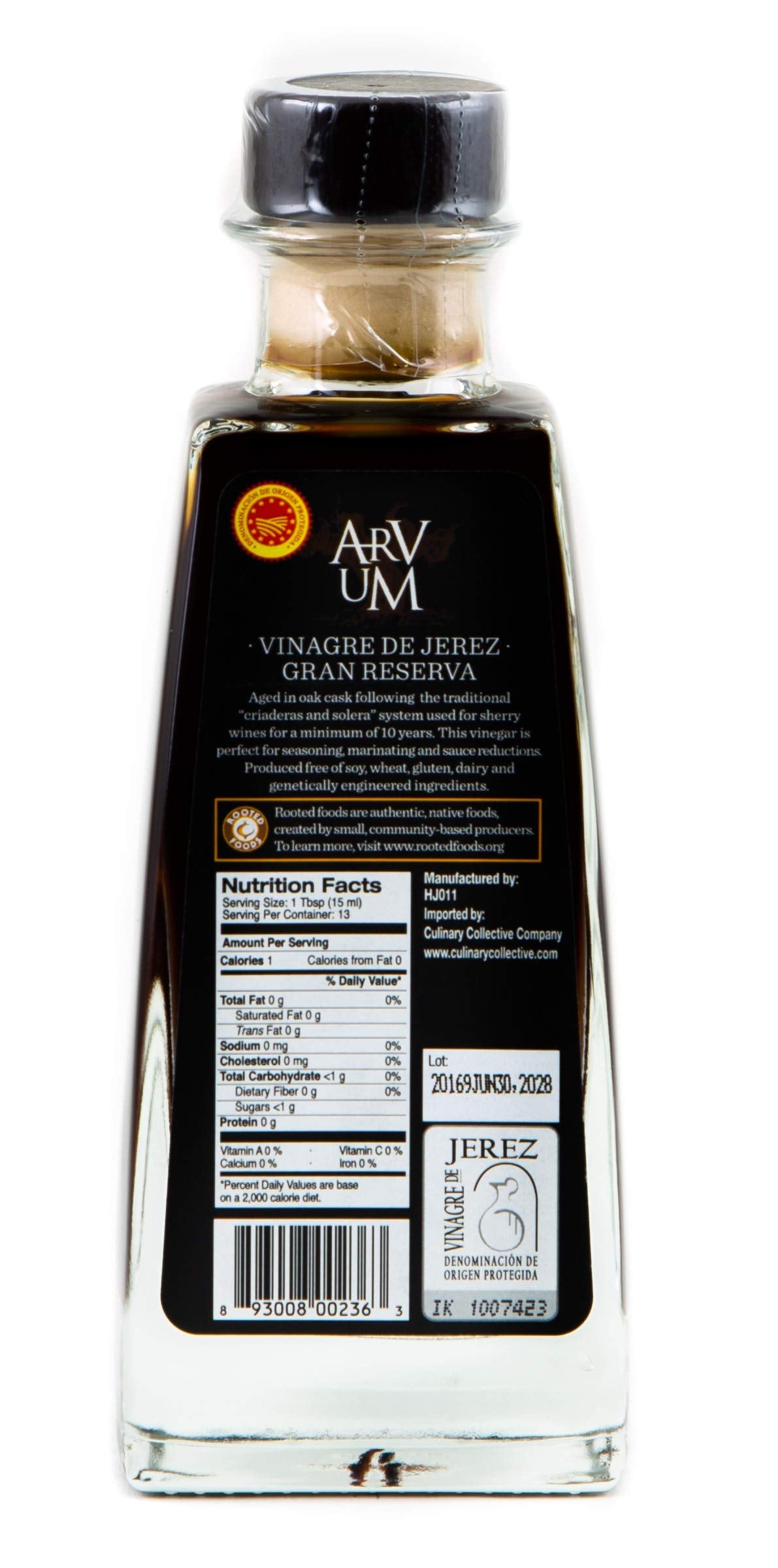 Arvum Gran Reserva Sherry Vinegar, Aged 10 Years, 200 Ml (6.8 Fl Oz), Pack of 1