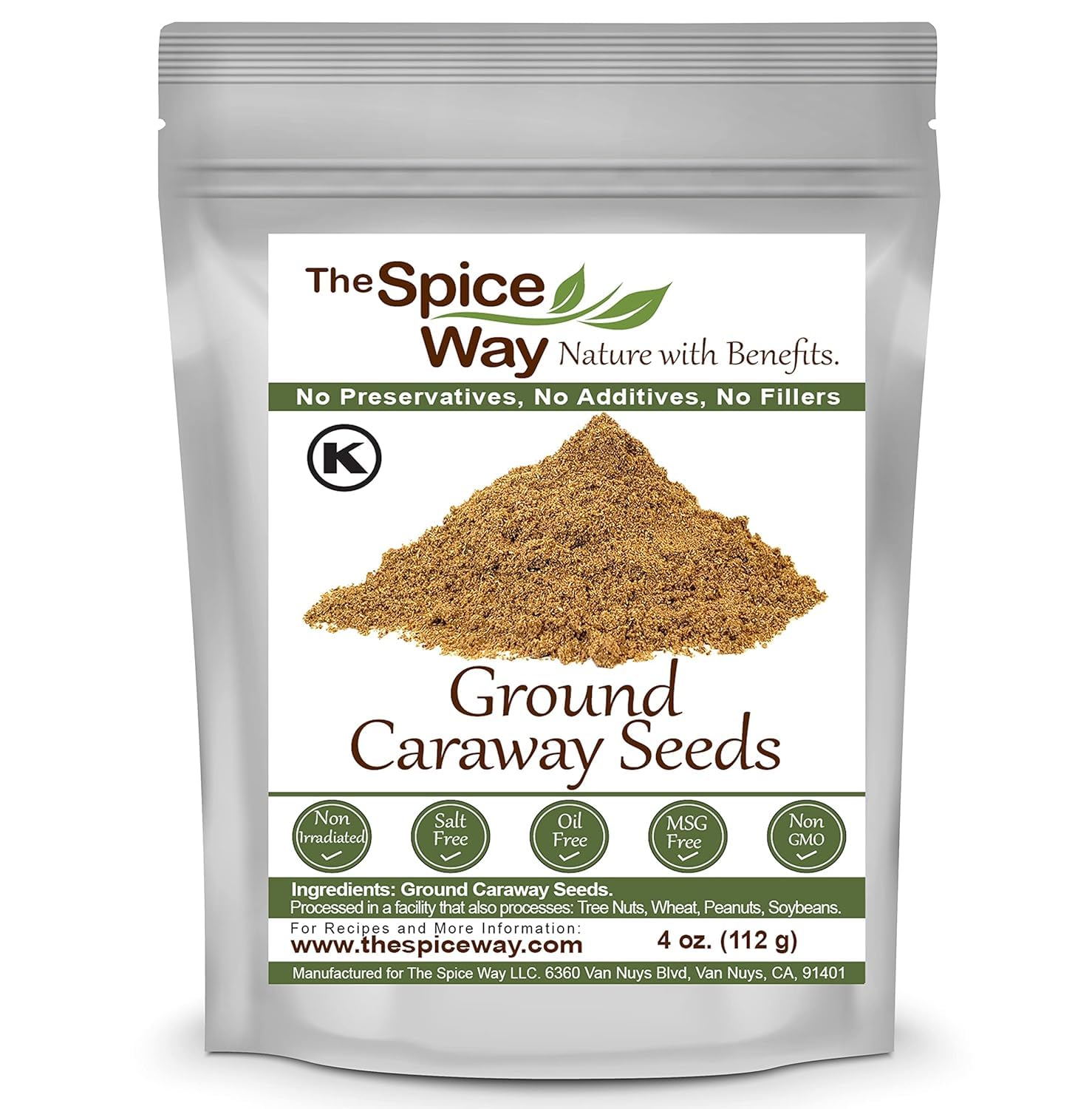 The Spice Way Caraway Seeds - Ground (4 Oz) Key Ingredient In Harissa, Great For Rye Bread, Pickles, Sauces And Spice Blends.