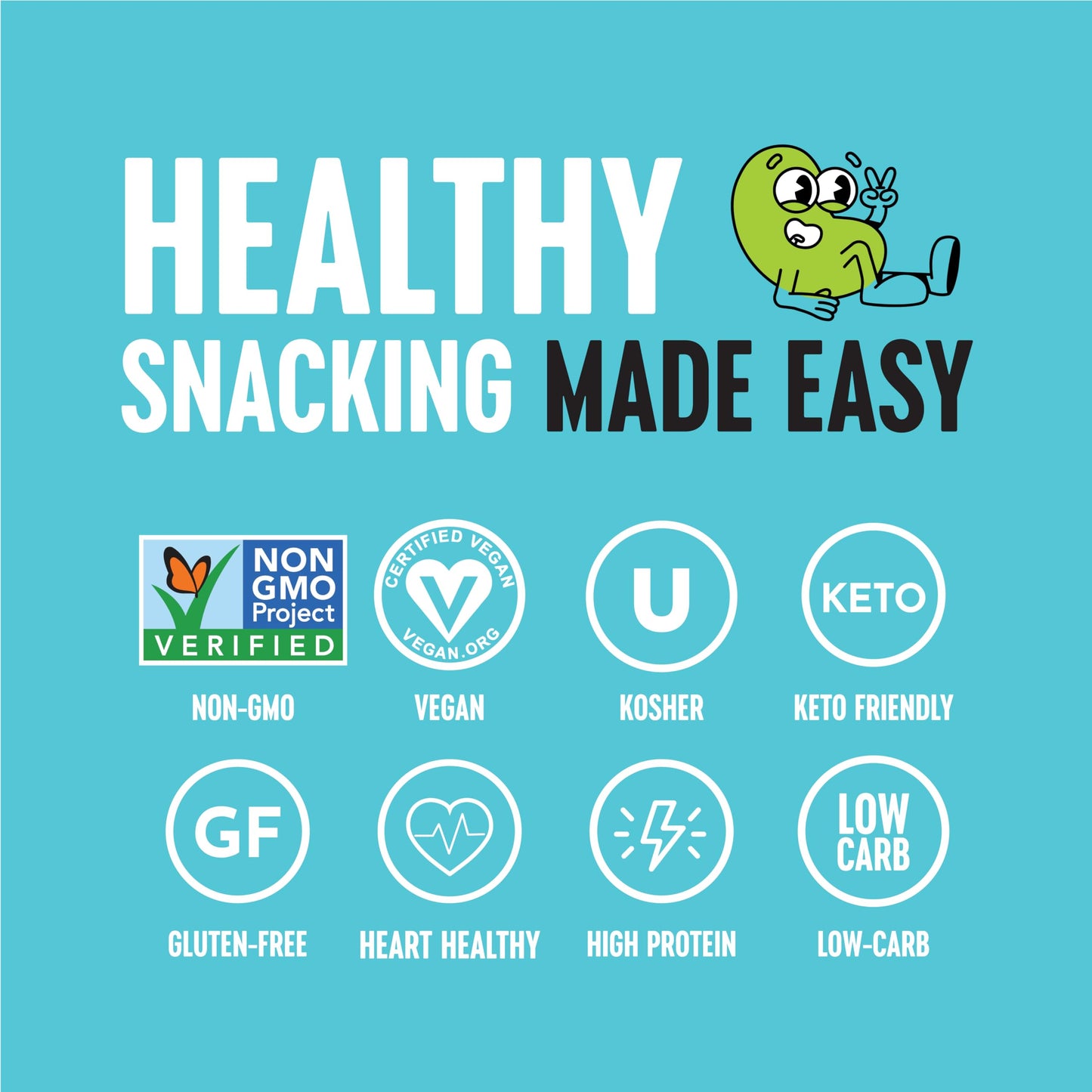 The Only Bean Edamame Dry Roasted Low Carb Snacks (Ranch), Vegan Gluten Free Snacks, Healthy Snacks For Kids And Adults, High Pr