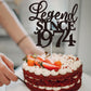 Rssta i Cake Topper, Legend Since 1975, Glitter Design, 5.3x9.2 inches, Black, Model XM310-black 1973