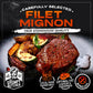 Grumpy Butcher 4 Large Filet Mignon Steaks, 8 Oz Each: Prime Steak House Size Beef Tenderloin Center Cut - With Steaks Gift Pack