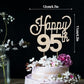 Lingteer Happy 95Th Birthday Gold Rhinestone Cake Topper - Cheers To 95Th Birthday 95 Years Old Anniversary Party Cake Centerpie
