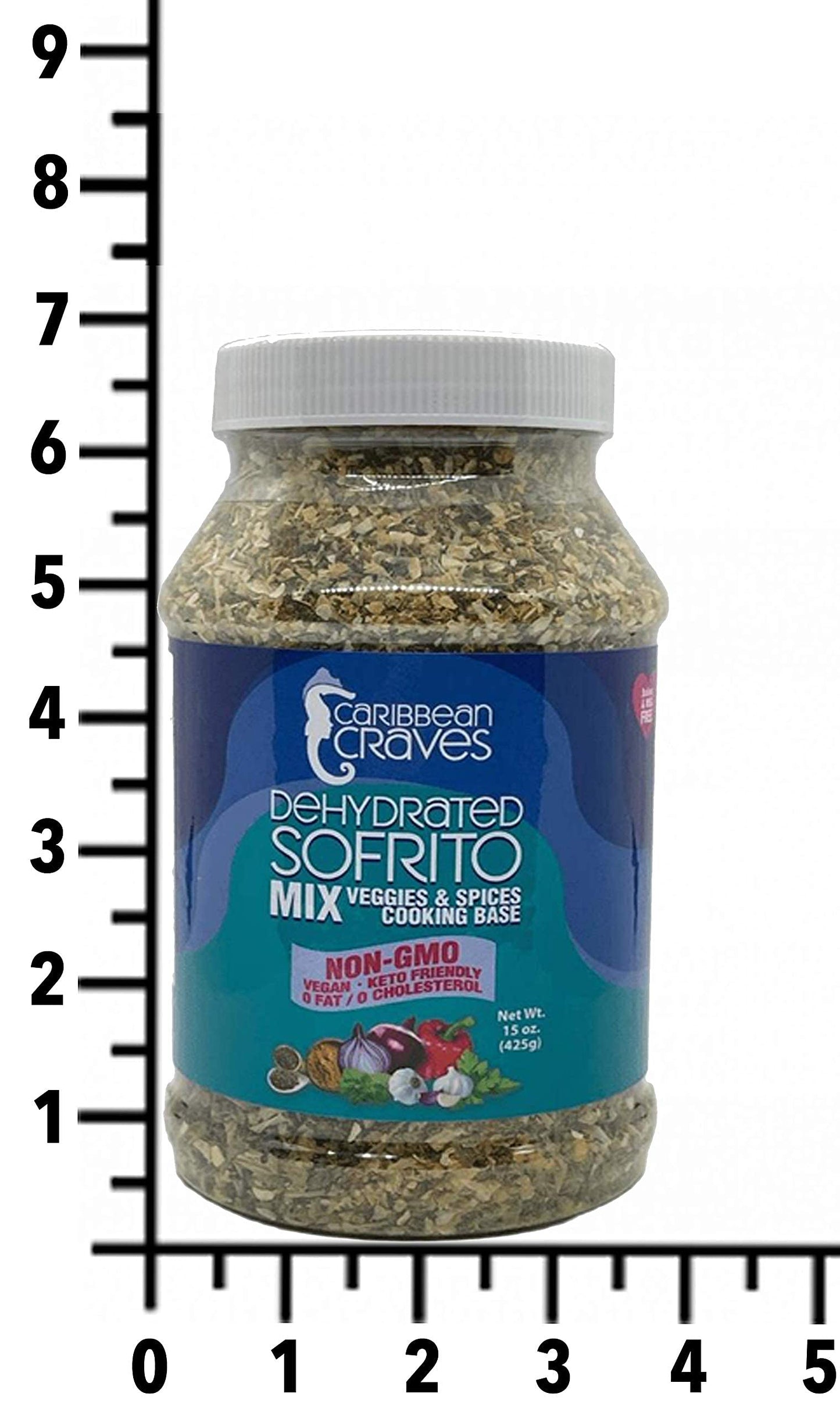 Caribbean Craves - Dehydrated Sofrito Mix | No-MSG, Vegan, Keto Friendly, Natural Ingredients (15oz x 1) 15oz