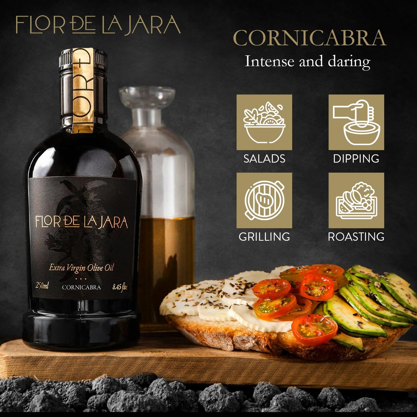 FLOR DE LA JARA Extra Virgin Olive Oil, First Cold Pressed, Low Acidity, 250 ml