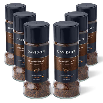 Davidoff Espresso 57 Instant Coffee - Dark & Chocolatey - 6 x 3.52 oz - 100% Arabica Beans - Intense Roast