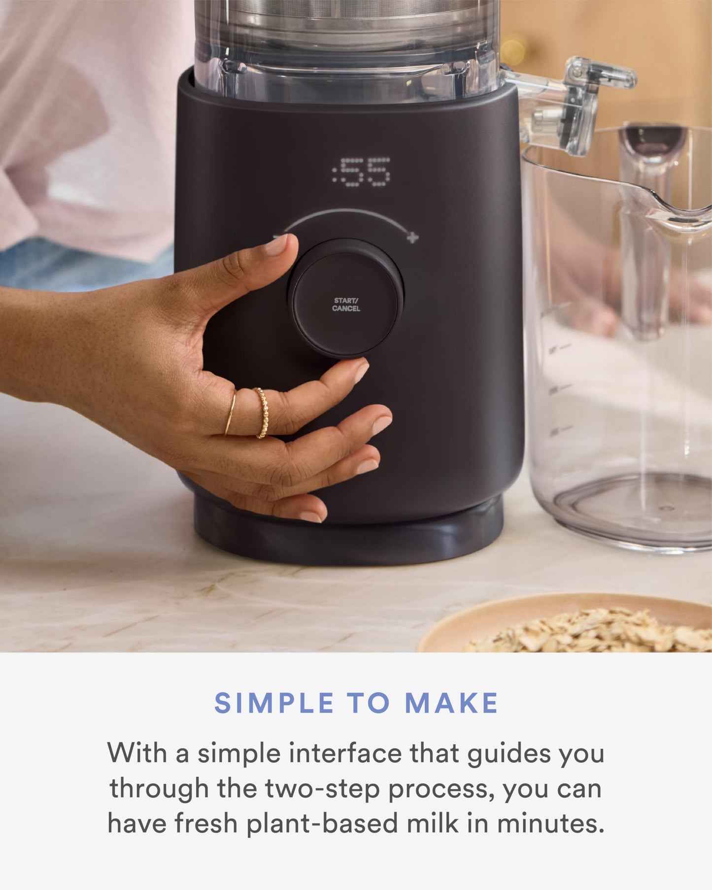 Nama M1 Plant Milk Maker - Homemade Oat  Seed  & Nut Milk Maker Machine - Smooth  Creamy Texture Barista Quality Milk in Minutes - Blends & Strains in One Container - Easy to Clean