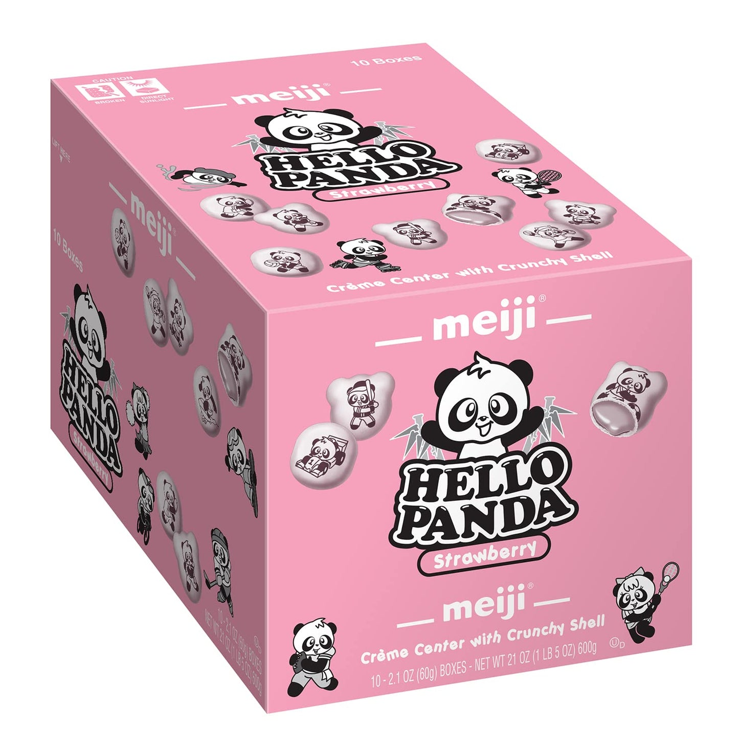 Meiji Hello Panda Cookie, Strawberry, 2.1 Ounce (Pack Of 10)
