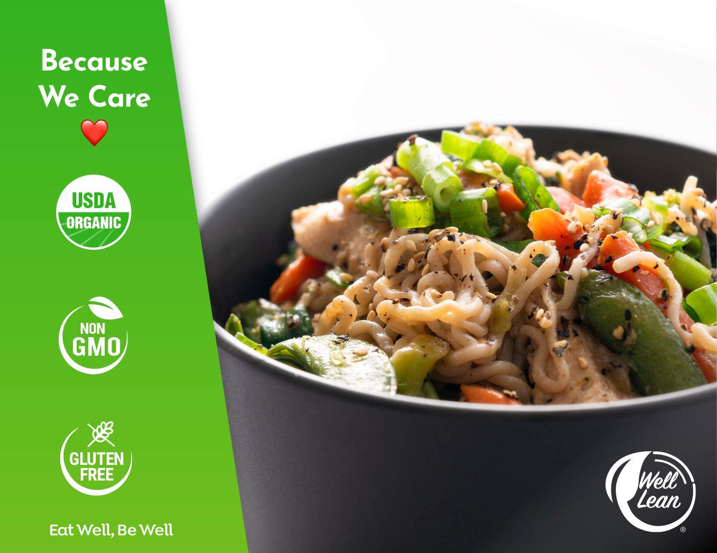 Well Lean Organic Konjac Shirataki Noodles - Zero Carb, Keto Pasta, Usda Organic Healthy Noodles - Low Carb Pasta - 100% Plant-B