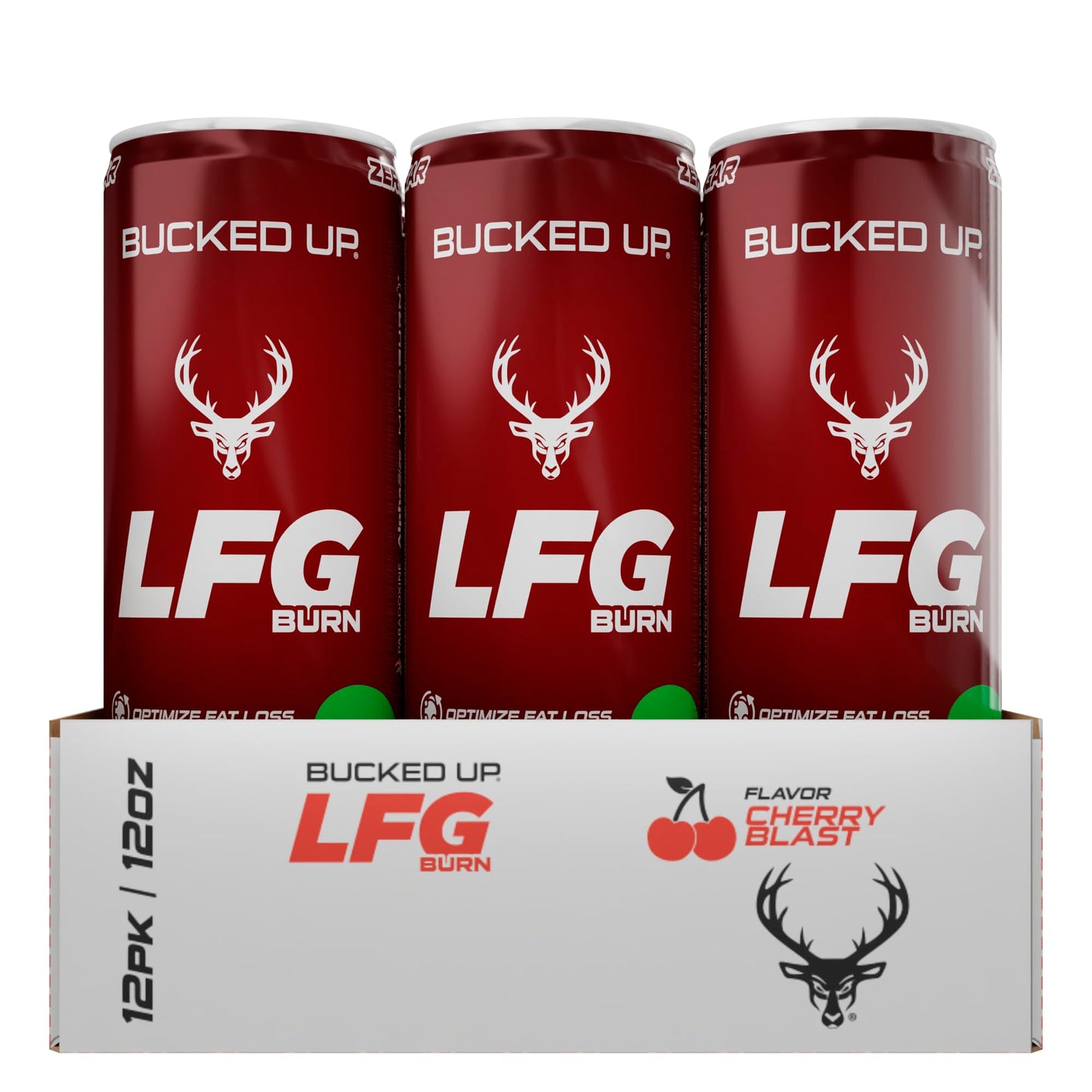 Bucked Up Lfg Burn Energy Drink - Zero Sugar - 12 Pack (Cherry Blast)