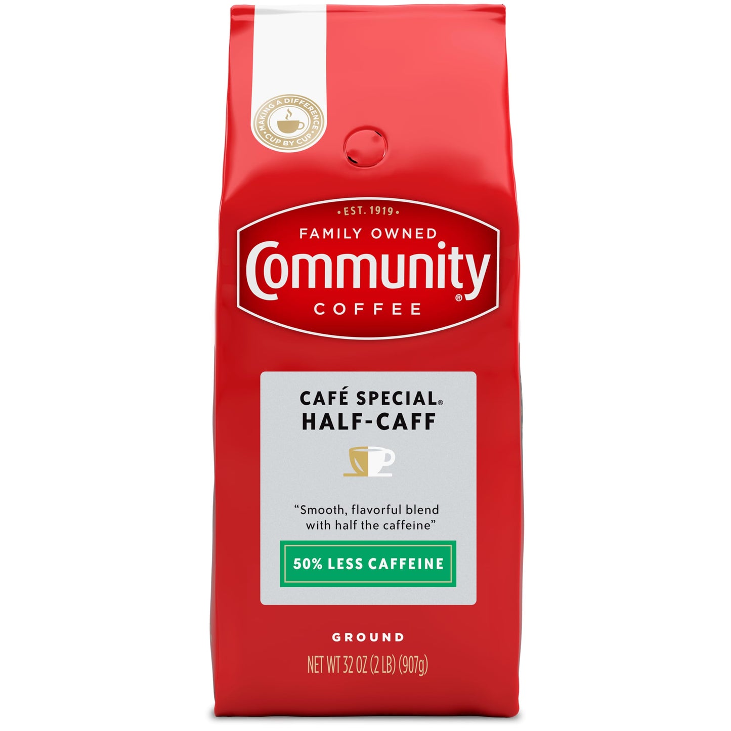 Community Coffee Caf? Special Half-Caff 32 Ounces  Medium Dark Roast Ground Coffee  32 Ounce Bag (Pack of 1)
