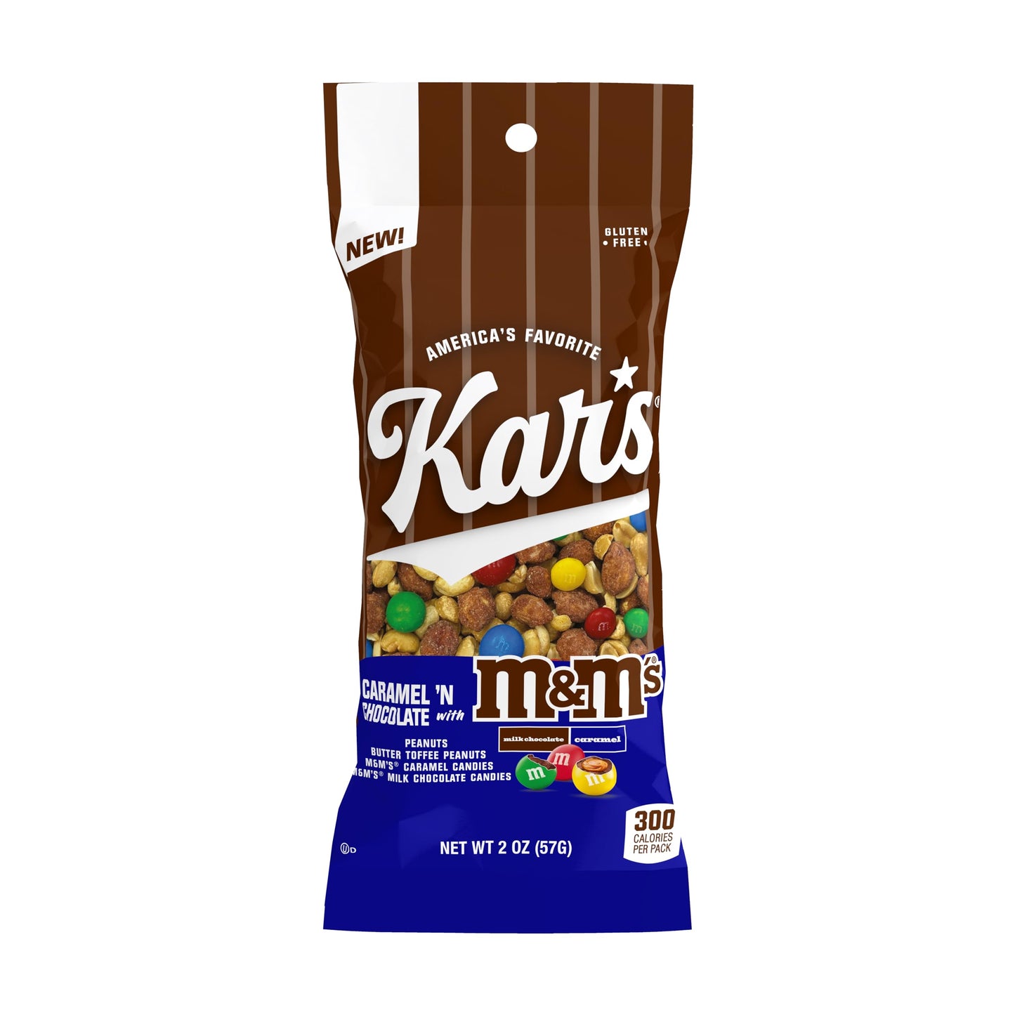 Kars Nuts Caramel N Chocolate with M&MS Candies Trail Mix, 2 oz - Grab & Go Bags (Pack of 36), Gluten-Free Trail Mix Snack
