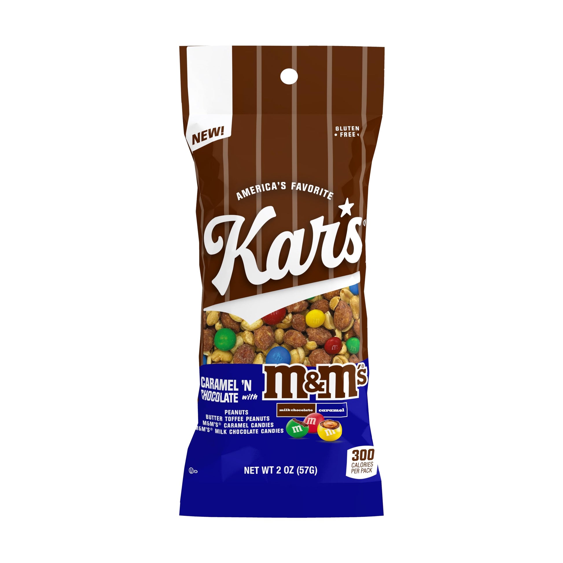 Kars Nuts Caramel N Chocolate with M&MS Candies Trail Mix, 2 oz - Grab & Go Bags (Pack of 36), Gluten-Free Trail Mix Snack